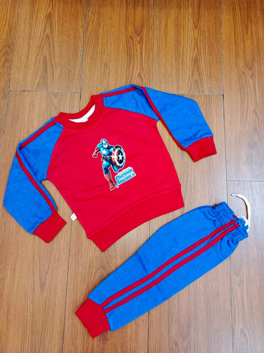 Red blue kids track suit