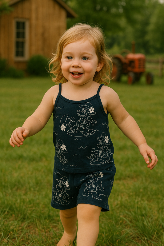 Navy blue tanktop suit