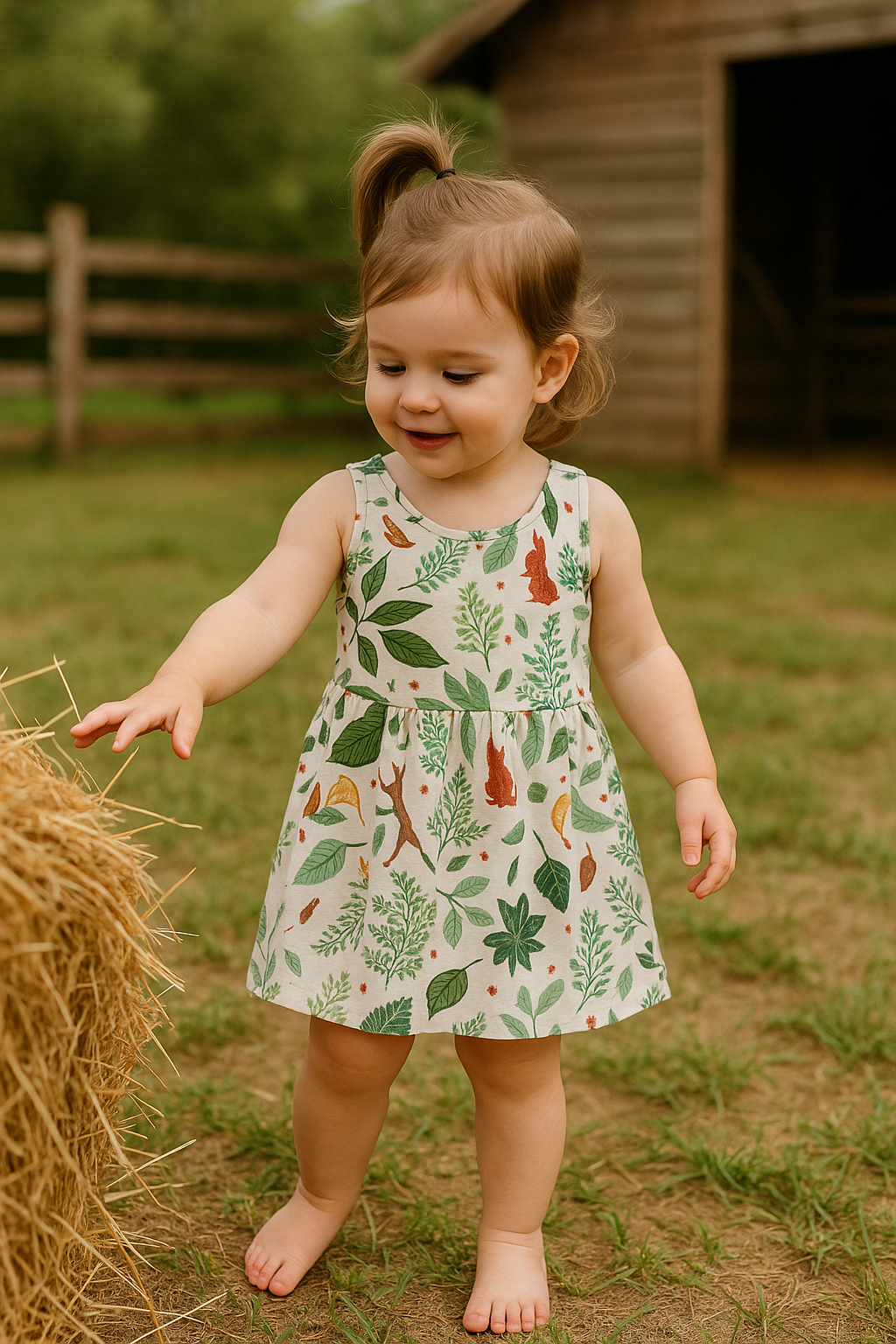 Jungle print baby frock