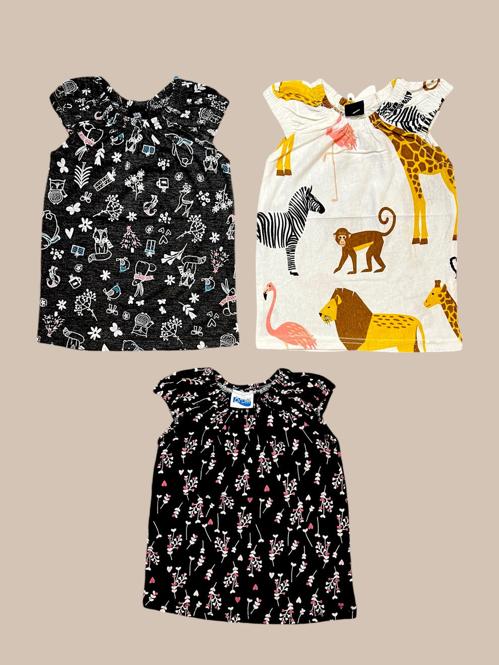 Pack of 3 elastic tops random colours every week new designs