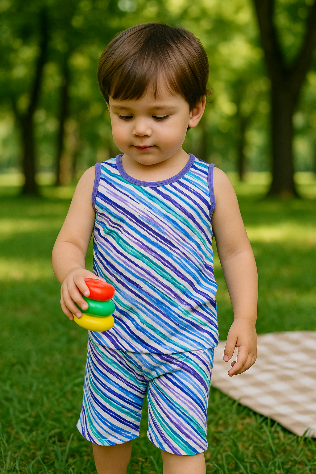 Purple stripes sando suits