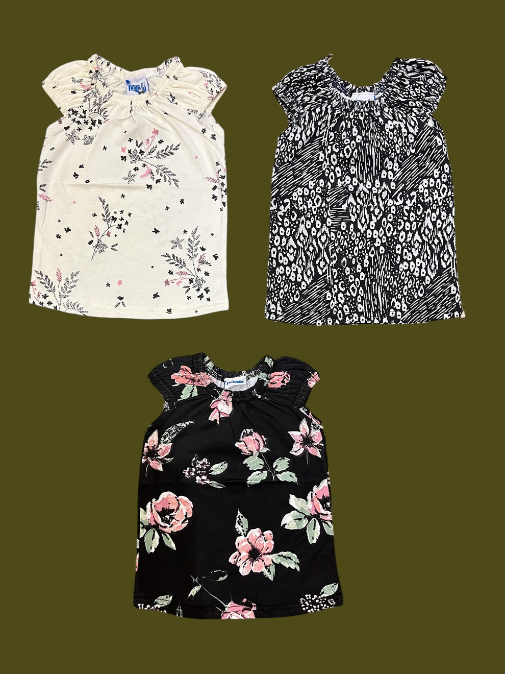 Pack of 3 elastic tops random colours every week new designs