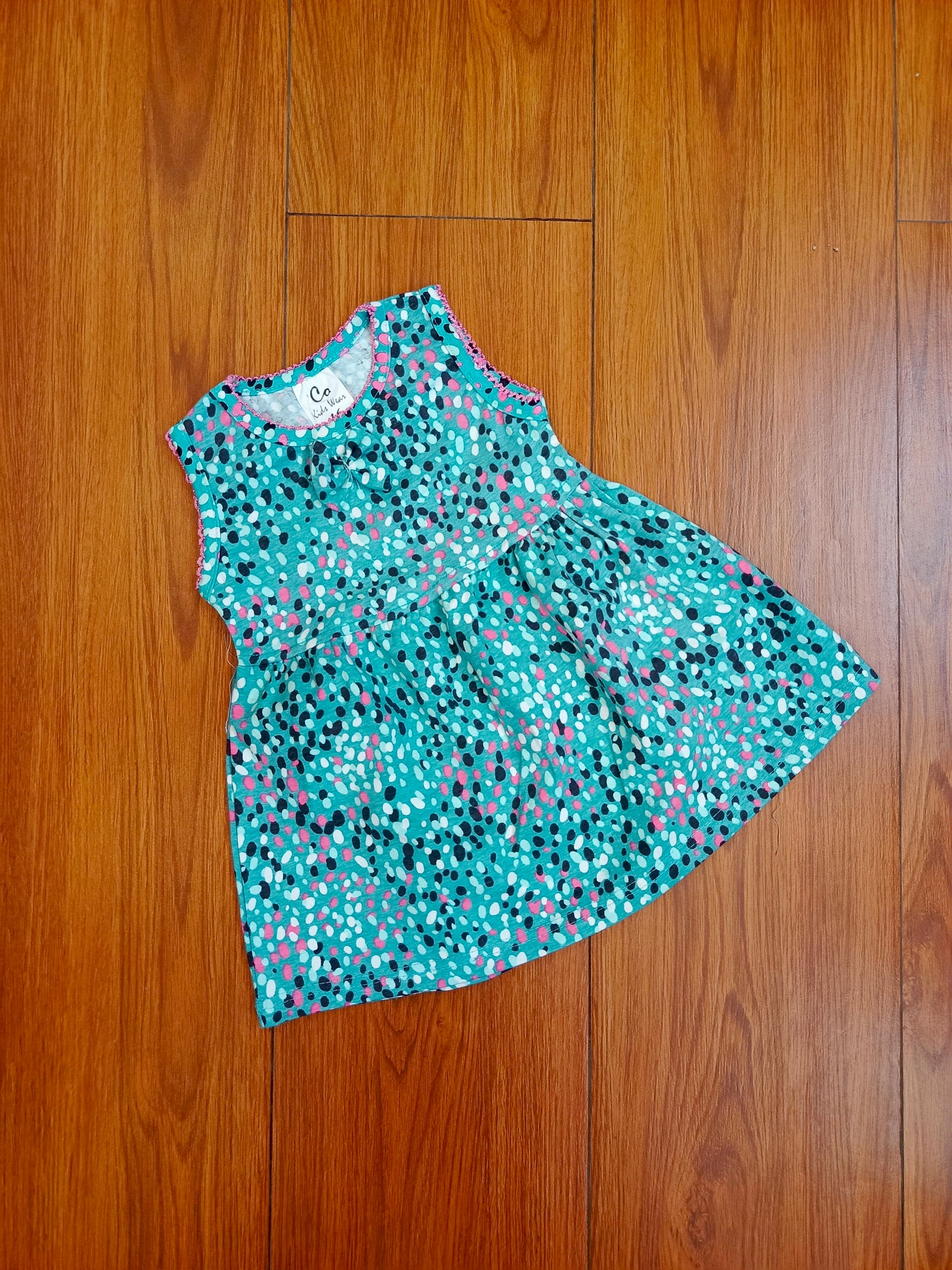 Mid green polka frock