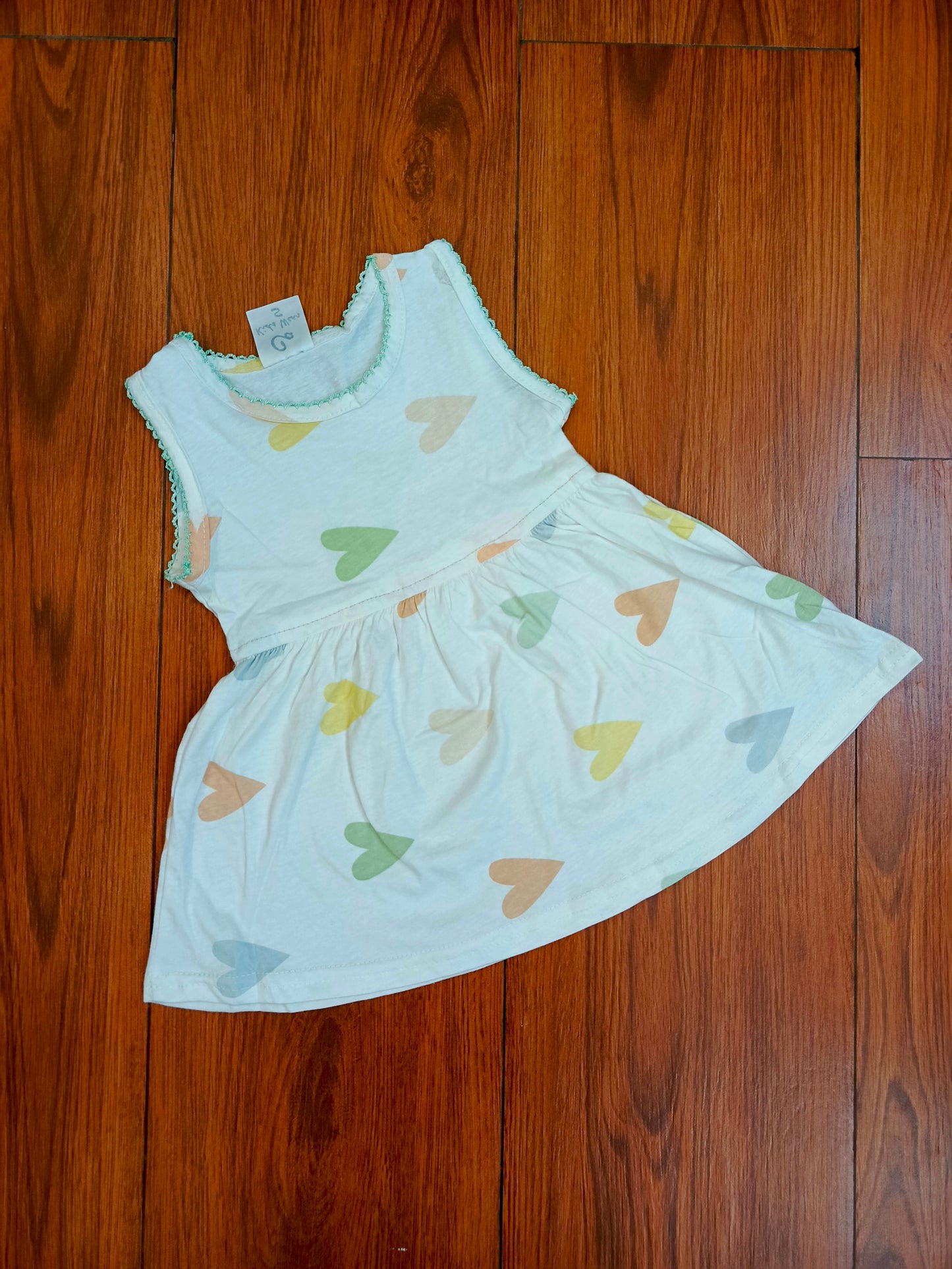 White heart soft frock