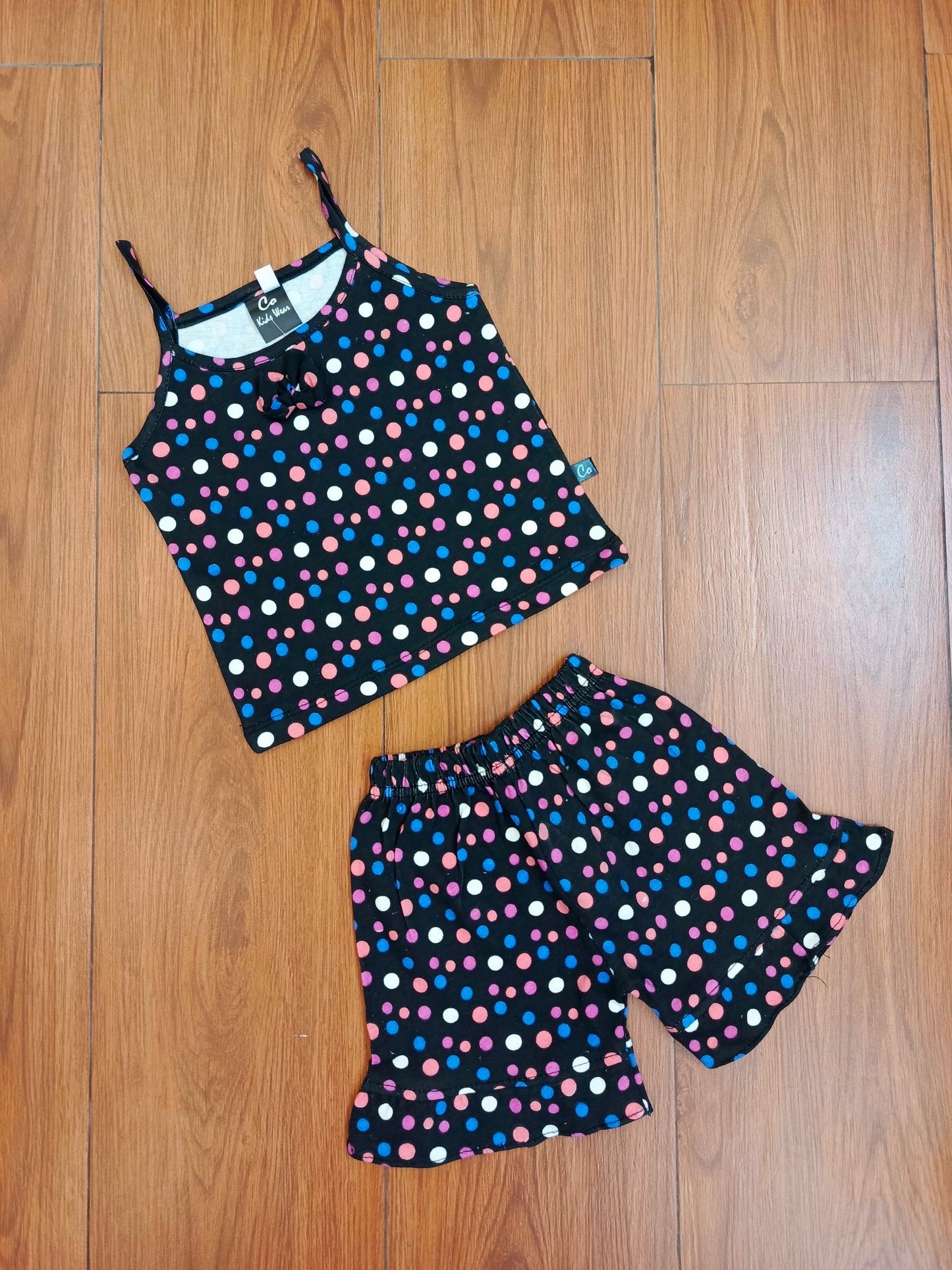 Black polka tanktop suit