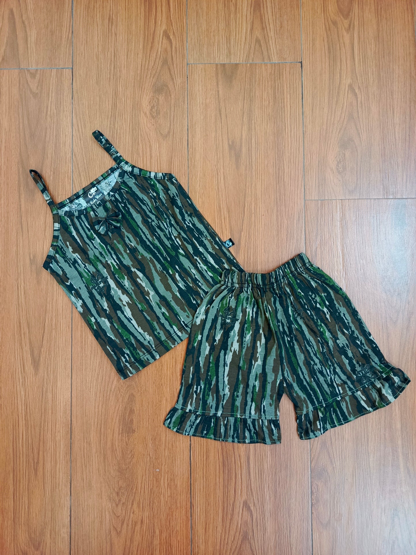 Green camo baby tanktop suit