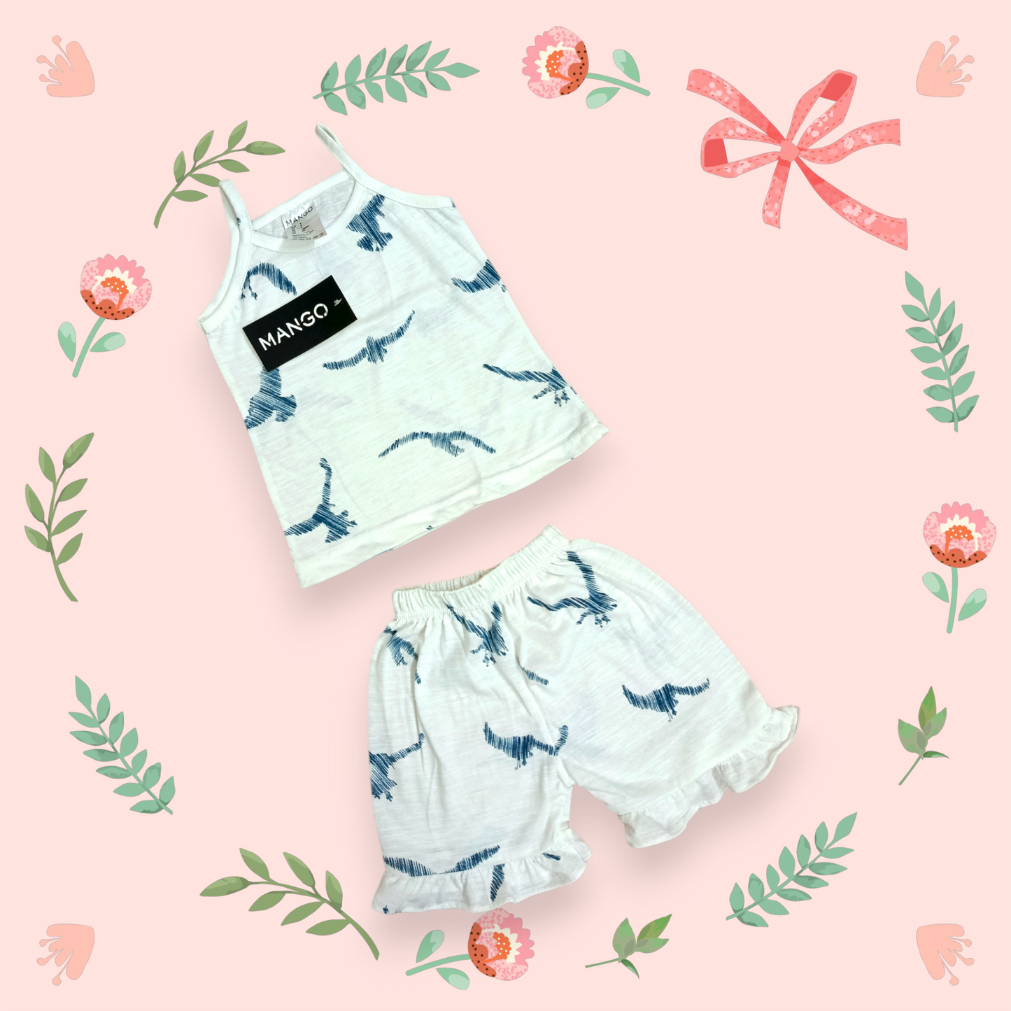Blue white eagle tanktop set