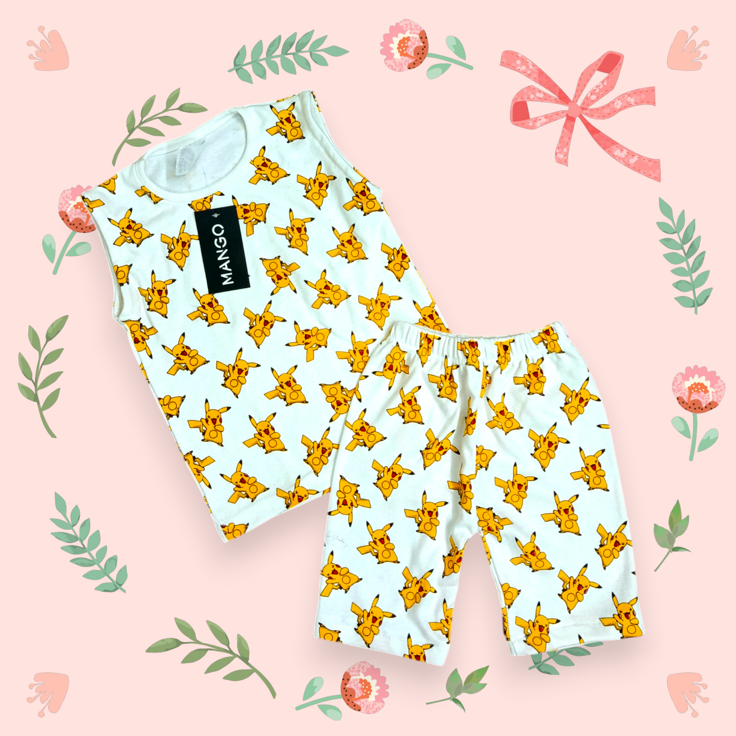 White multi pokemon sando suit