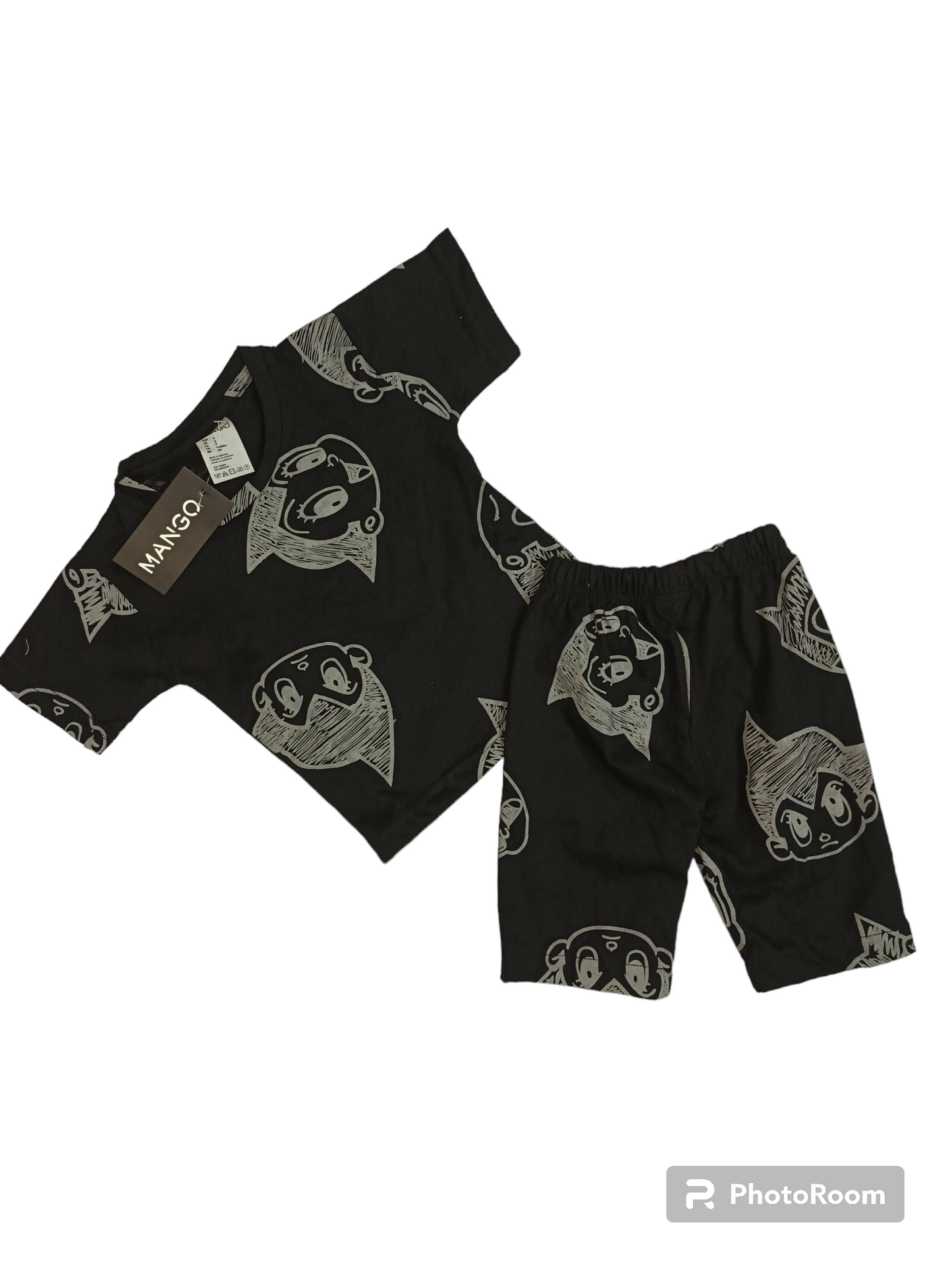 Black cartoon shorts suit