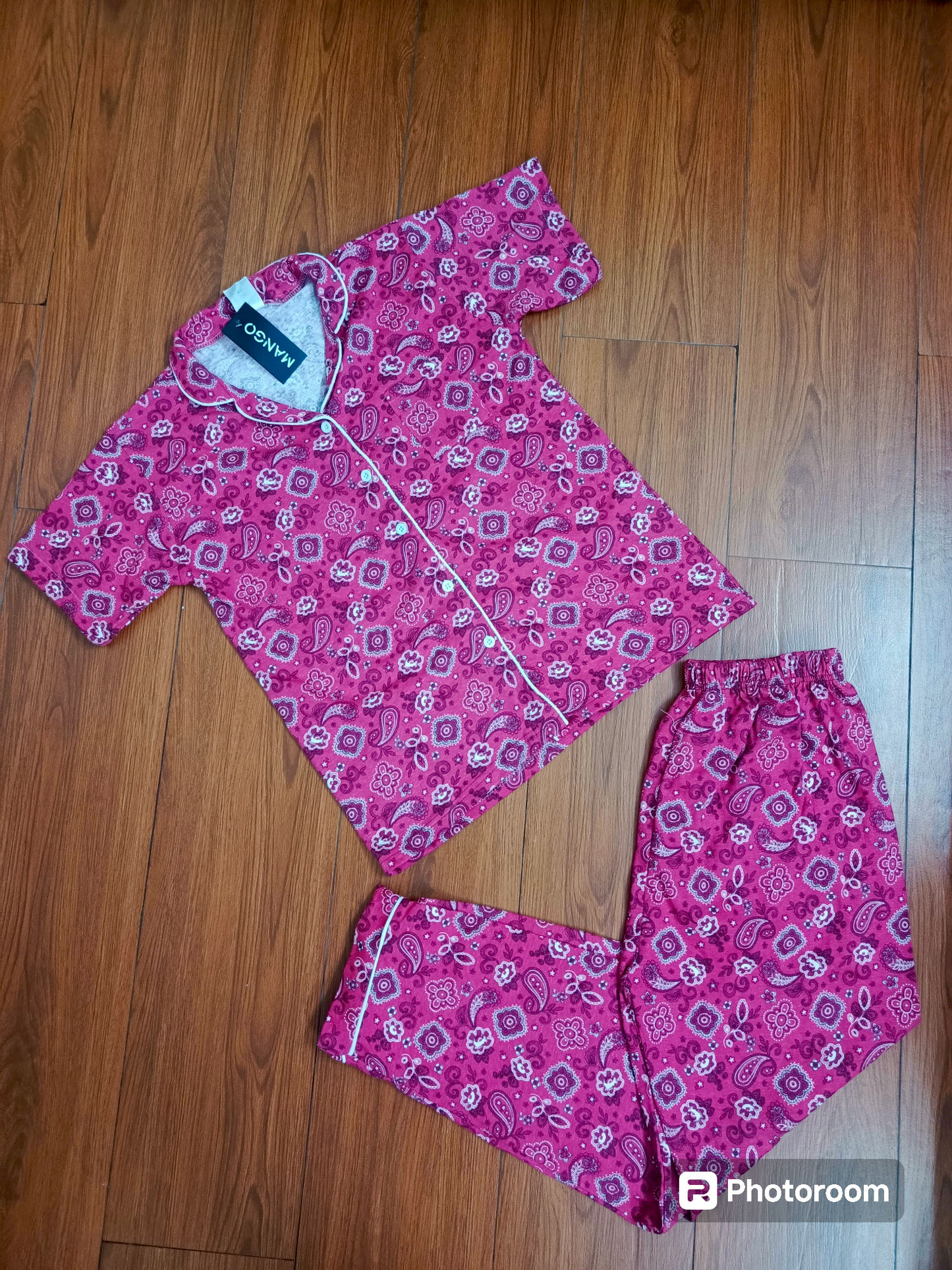 Pink floral ladies half sleeves