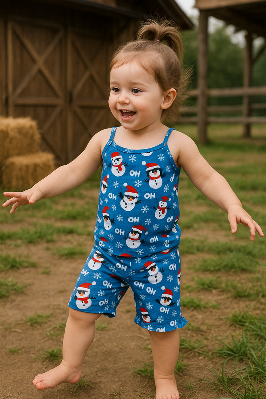 Blue printed tanktop set