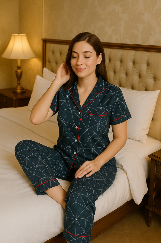 Dark green floral ladies pj's