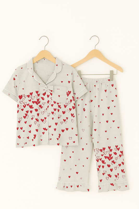 Grey heart ladies pj's