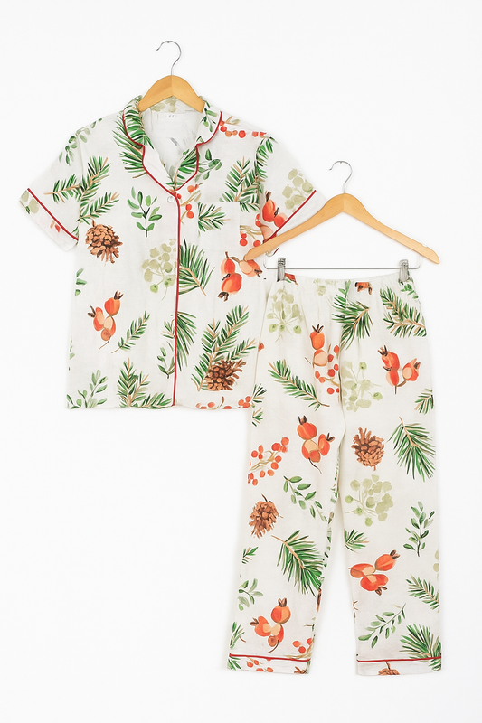 White floral ladies pj's
