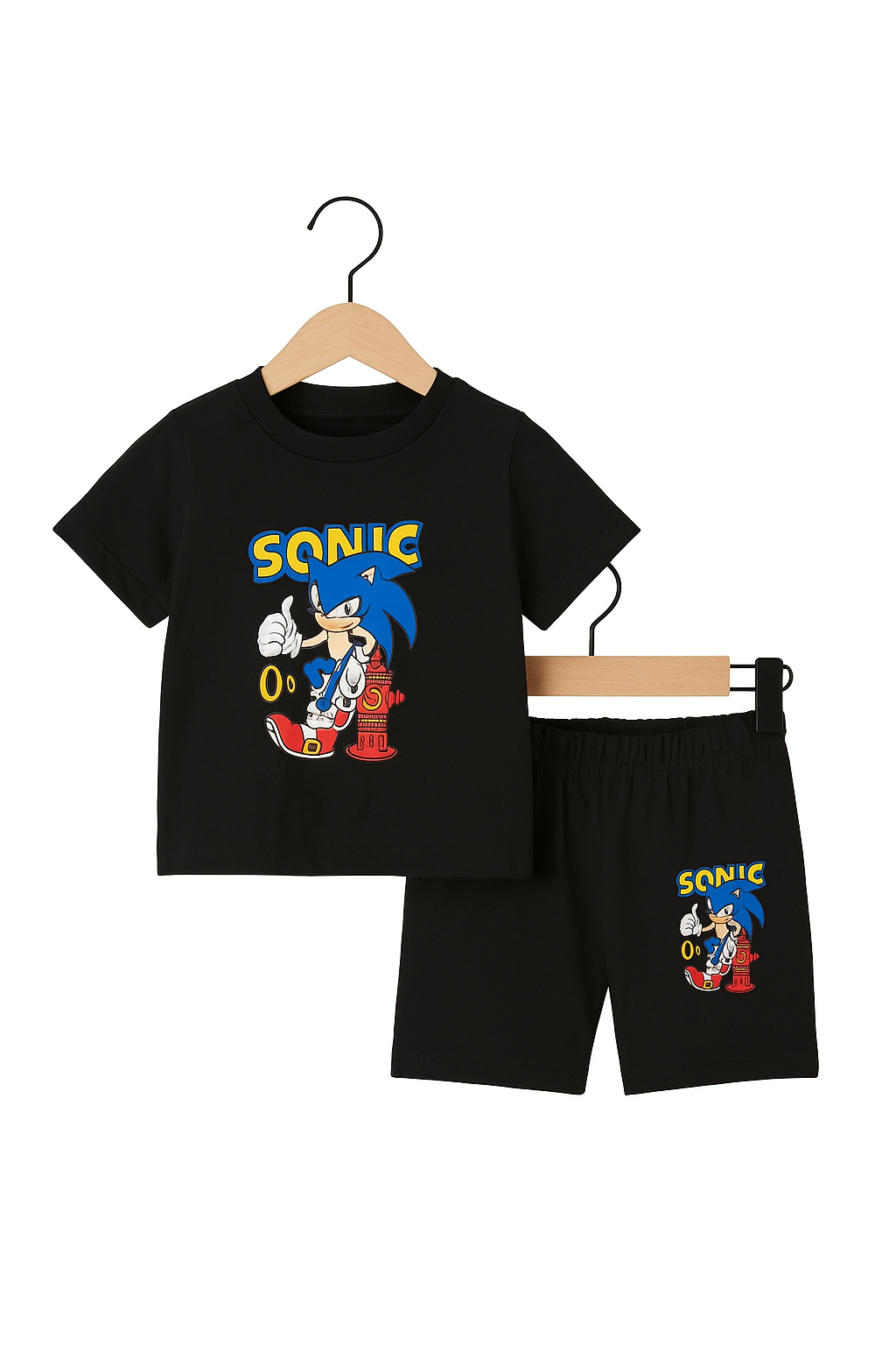 Sonic black kids summer suit