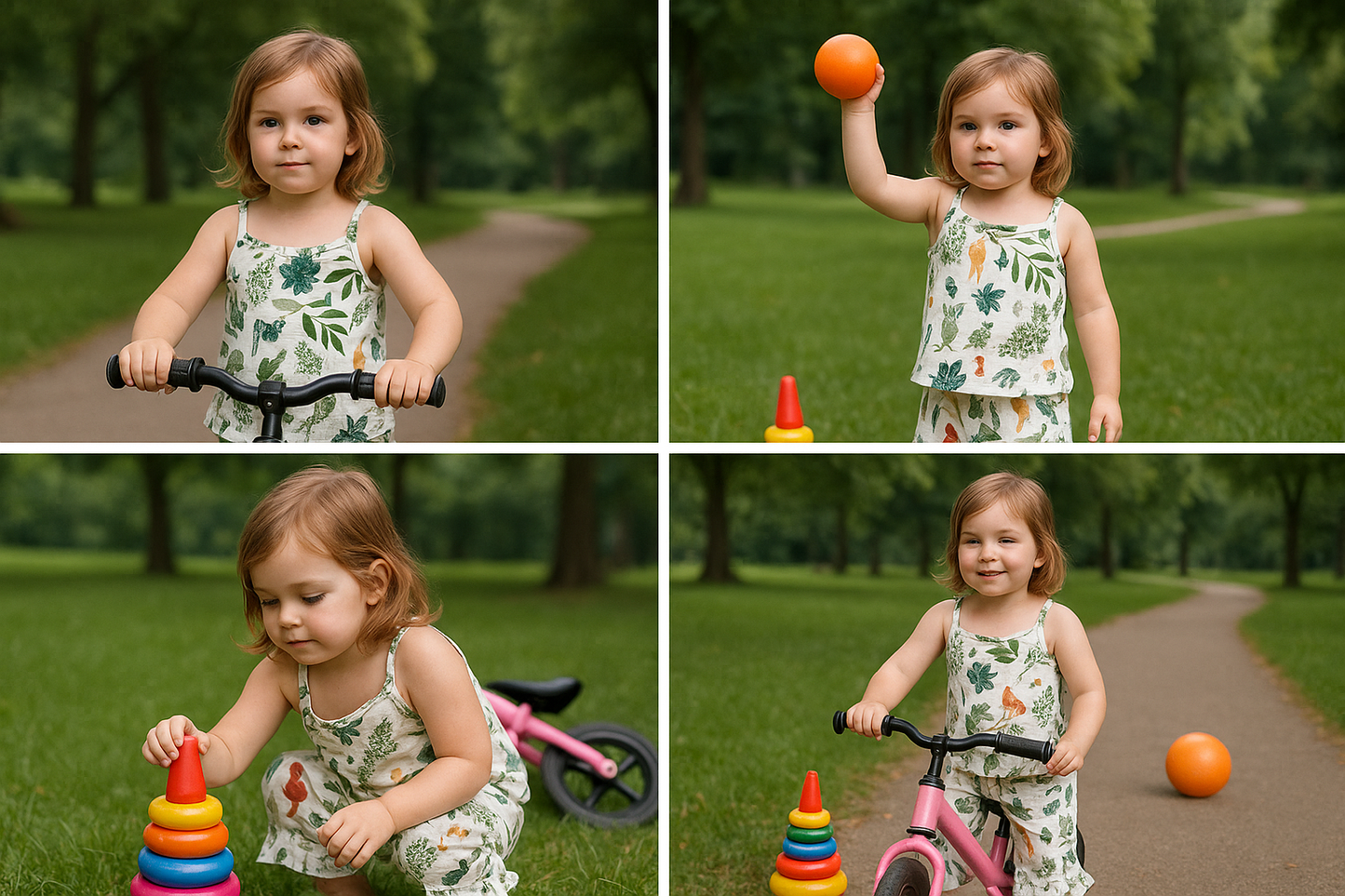 Jungle print baby tanktop capri suit