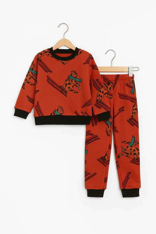Cheetah skiing tracksuit