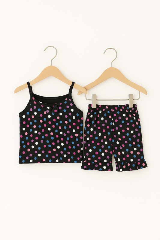 Black polka tanktop suit