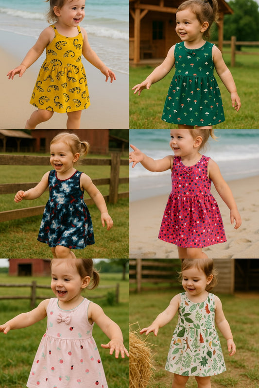 Pack of 3 frocks soft jersy cotton summers