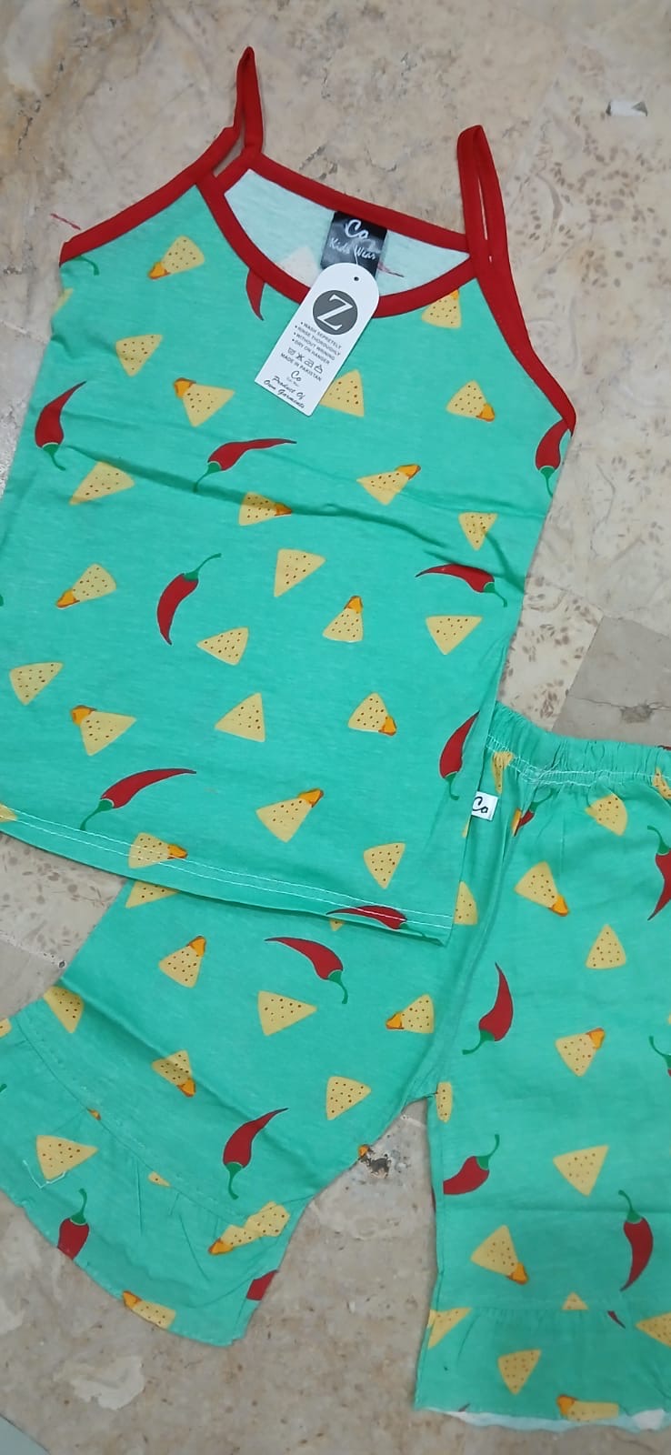 Green  kids tanktop set