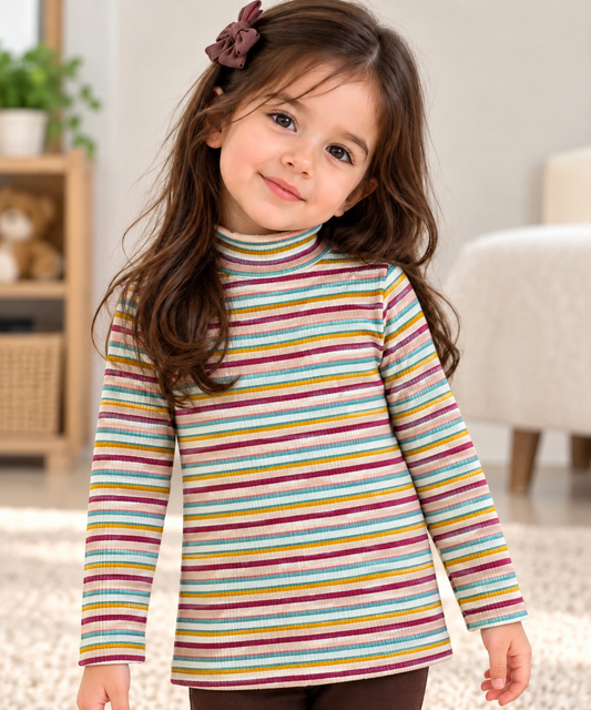Multi stripes hineck