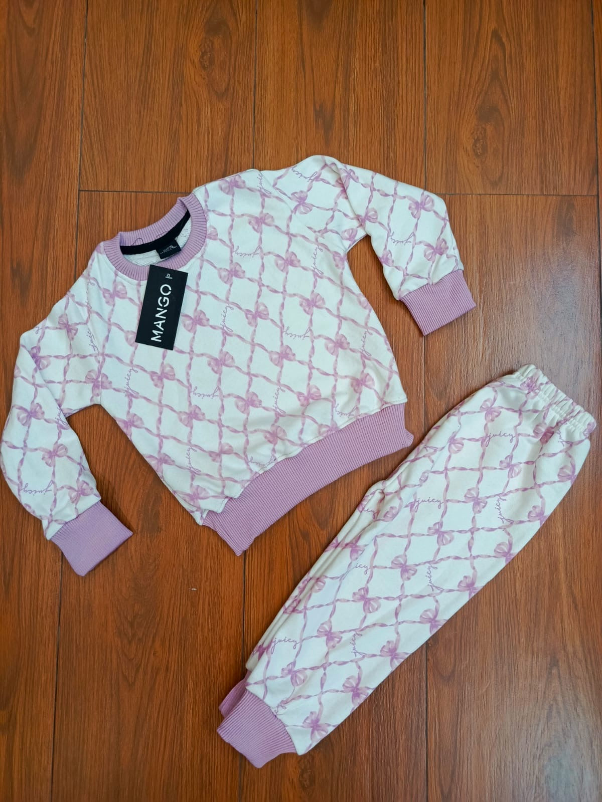 Purple printed kids track suit