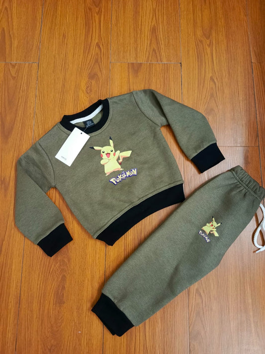 Green pokemon kids track suit