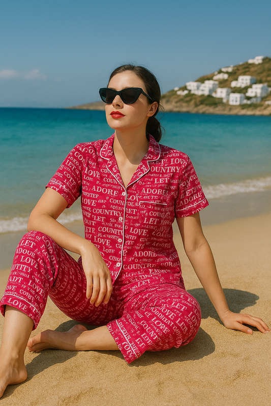 Let it snow ladies pj's half sleeves