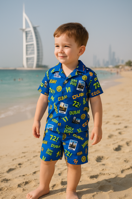 Blue play linen suits