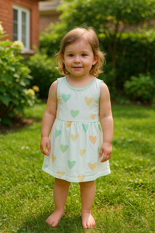 White heart soft frock