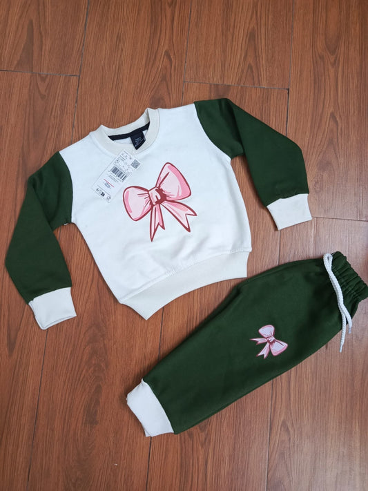 Green & white kids track suit