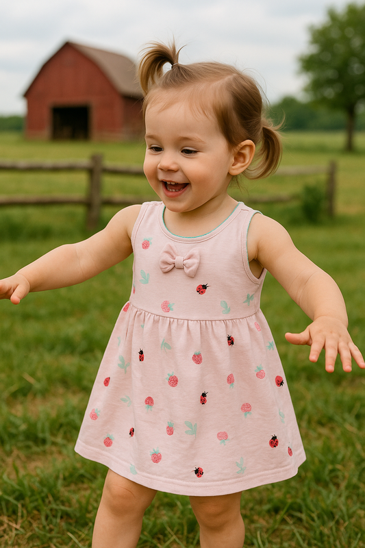 Baby pink floral frock