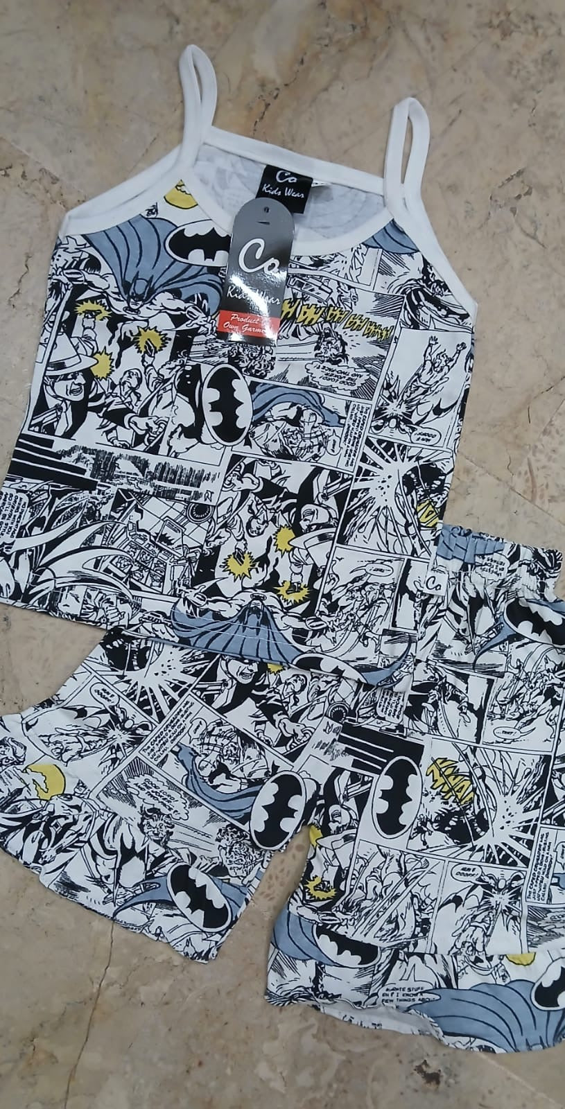 Cartoon print kids tanktop set