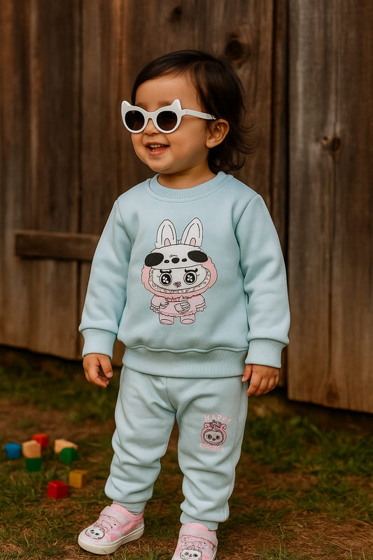 Sky blue labubu kids track suit