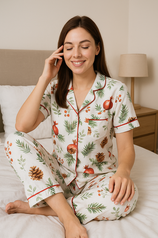 White floral ladies pj's