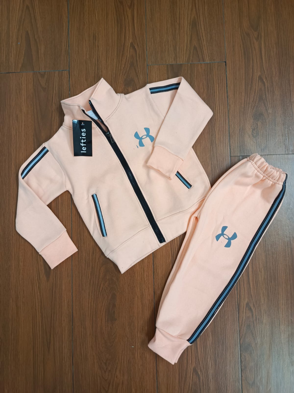 Peach zipper kids track suit