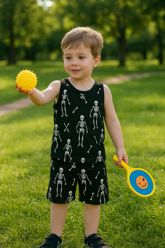 Black skeleton sando suits