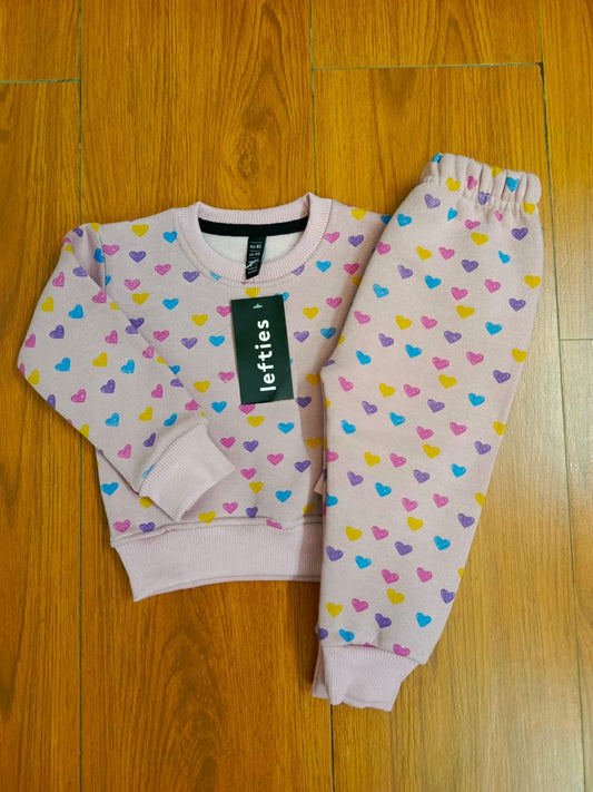 Heart shape kids track suit
