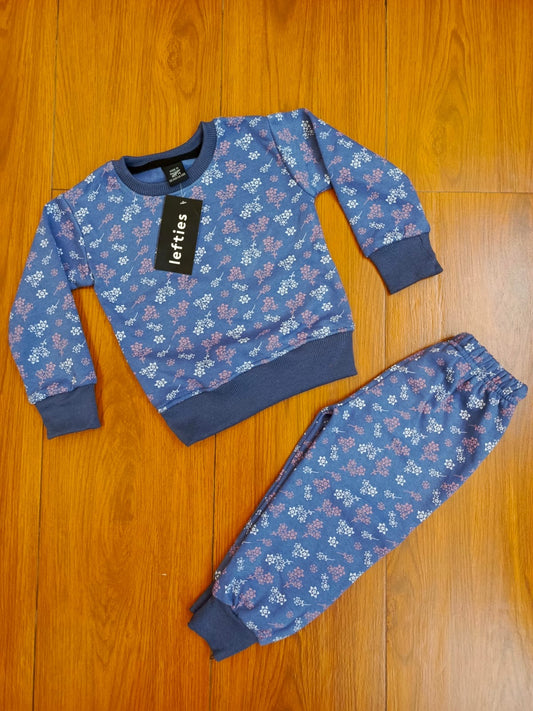 Light blue flower kids track suit