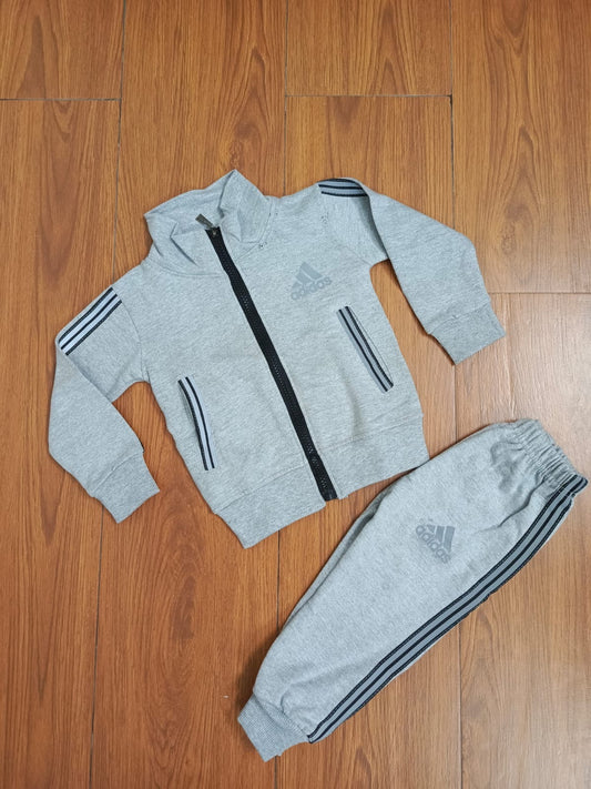 Grey zipper kids track suit
