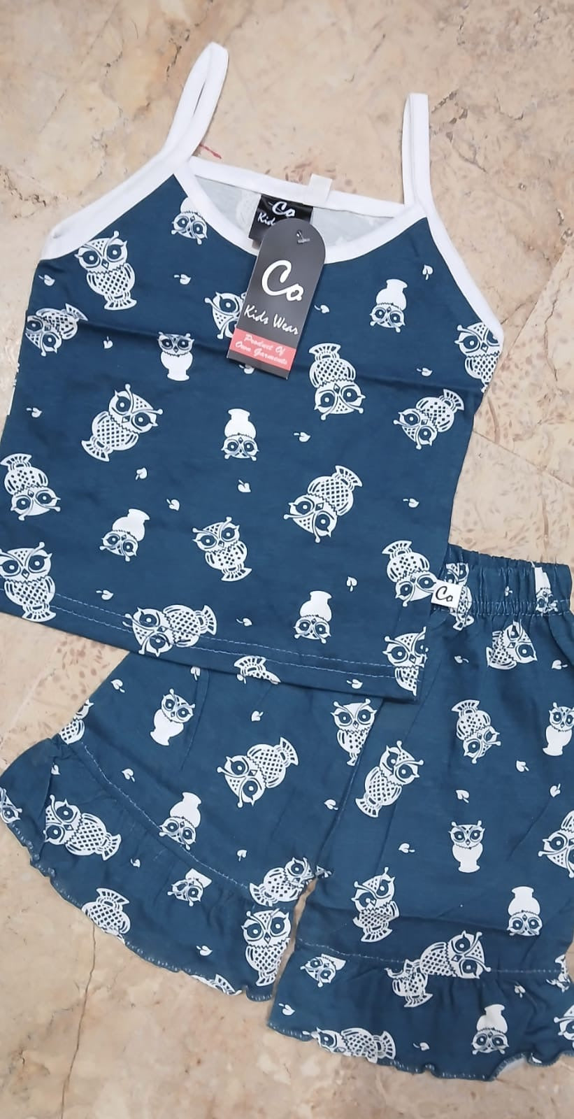 Blue cartoon tanktop set
