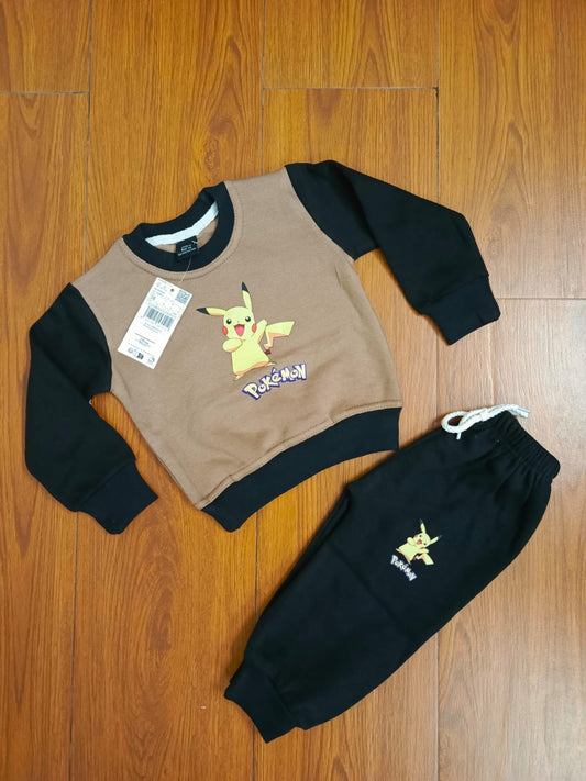 Black & brown pokemon kids track suit
