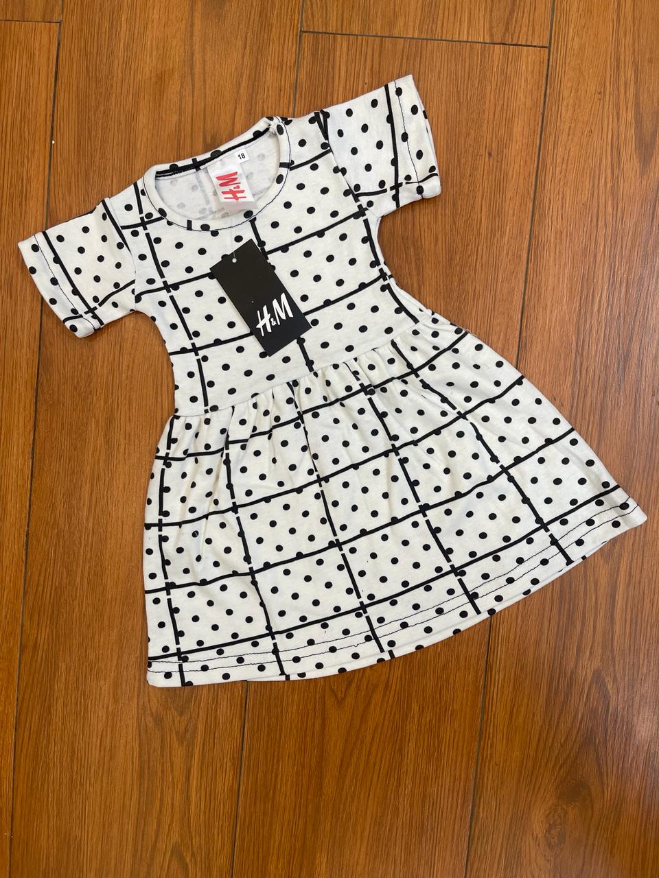 White polka half sleeves frock