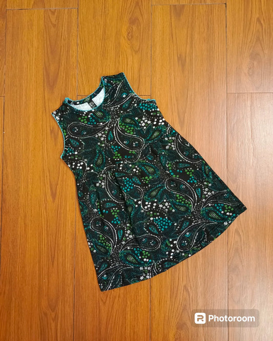 Green floral baby frock