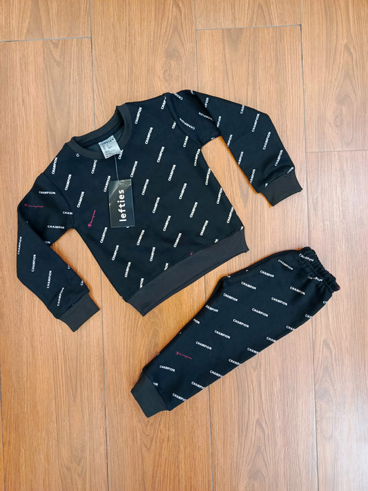 Black champion  fleece tracksuit