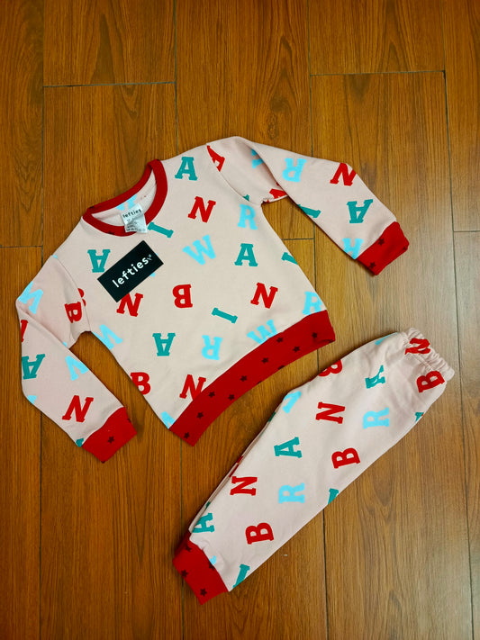 Alphabets fleece tracksuit warm feel