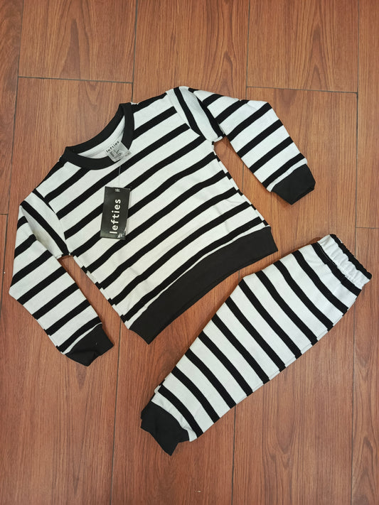 Black white fleece tracksuits