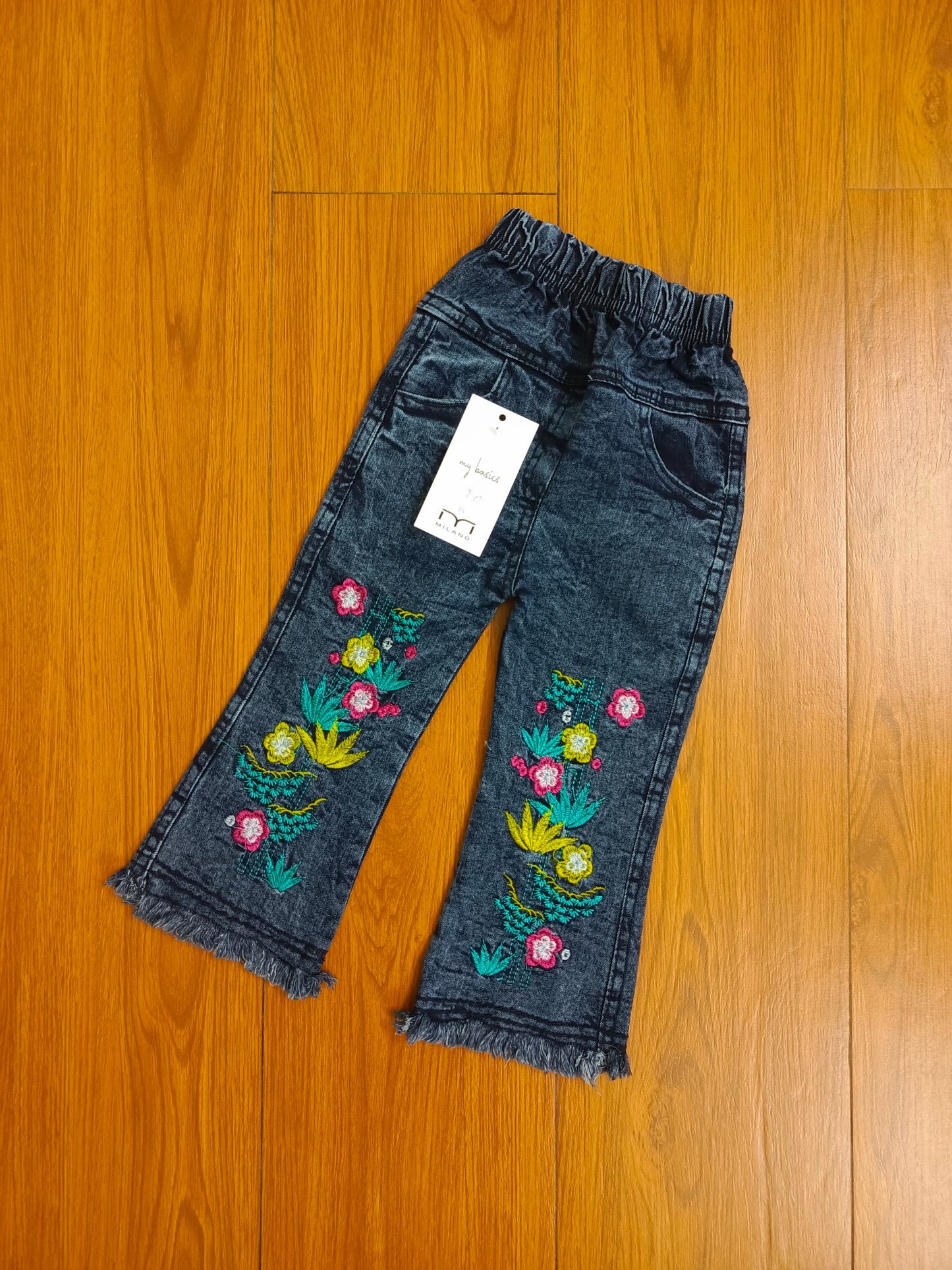 Baby denim jeans flower