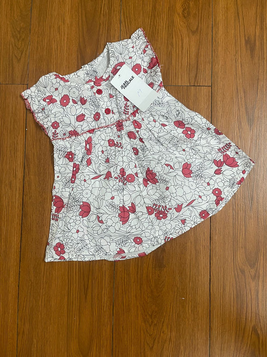 White red floral baby frock