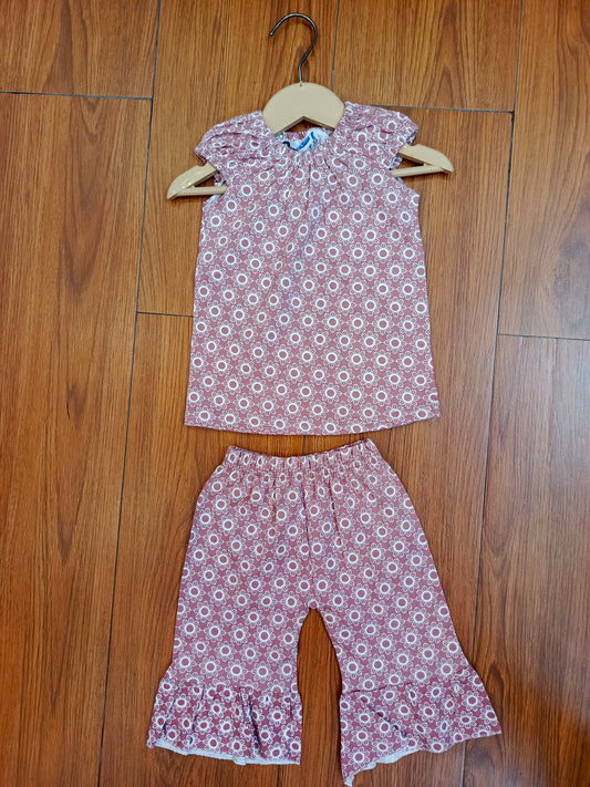 Maroon sando baby co-ord set